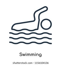 Swimming icon vector isolated on white background, Swimming transparent sign , thin symbols or lined elements in outline style