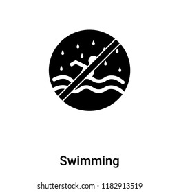 Swimming icon vector isolated on white background, logo concept of Swimming sign on transparent background, filled black symbol