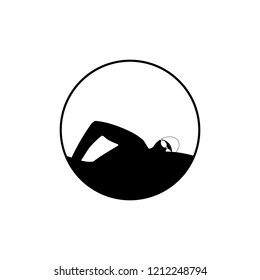 swimming icon, vector swimming pool on white background, water swim sport. Vector illustration. Swimming logo, sign, emblem.