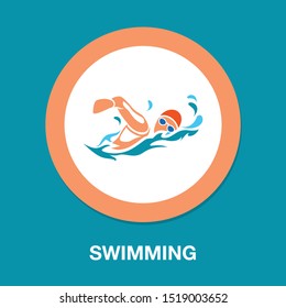 Swimming Icon, Vector Swimming Pool, Water Swim Sport