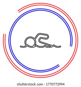 icono de natación, piscina vectorial, deportes náuticos. Pictograma de línea delgada - trazo editable de contorno