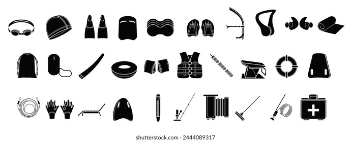 Swimming Icon Vector Set Illustration