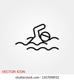 Símbolo de signo vectorial de icono de natación para el diseño