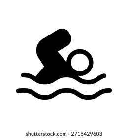 Icono de natación Ilustración de diseño de símbolo de Vector