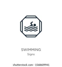 Swimming icon vector. Trendy flat swimming icon from signs collection isolated on white background. Vector illustration can be used for web and mobile graphic design, logo, eps10