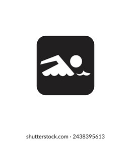 swimming icon vector white background eps