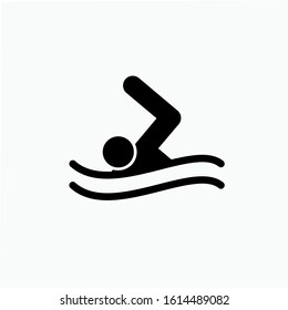 Swimming Icon. Water Sport Illustration As a Simple Vector Sign & Trendy Symbol.