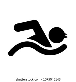 swimming icon, water swim sport logo isolated on white background. Flat swimming pool symbol for your web site design, app, UI. Vector illustration.