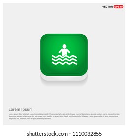 Swimming IconGreen Web Button - Free vector icon