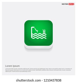Swimming IconGreen Web Button - Free vector icon