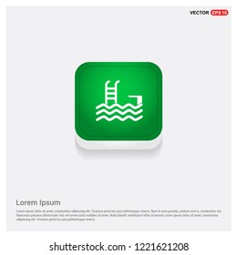 Swimming IconGreen Web Button - Free vector icon