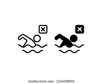 swimming icons. outline icon and solid icon