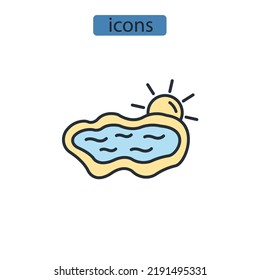 Swimming icons set . Swimming pack symbol vector elements for infographic web