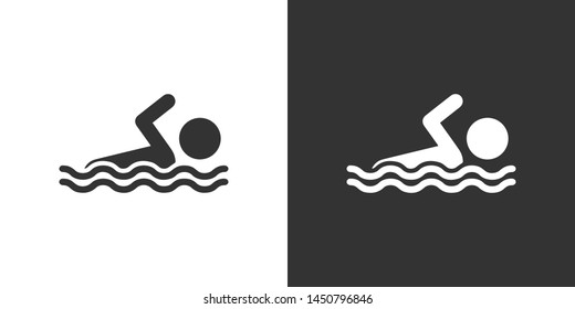 Swimming Illustration Sign Icon Vector