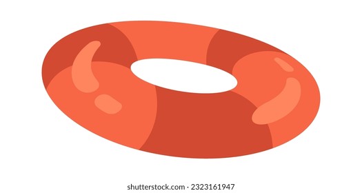 Ilustración de vectores de anillo inflable nadando