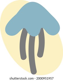 Swimming jellyfish, illustration, on a white background.
