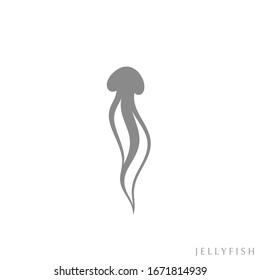 Swimming jellyfish. Vector illustration Eps10. Isolated jellyfish on white background