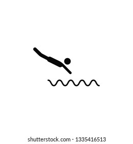 Swimming jump, icon. Element of simple icon for websites, web design, mobile app, infographics. Thick line icon for website design and development, app development