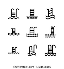 swimming ladder  icon or logo isolated sign symbol vector illustration - Collection of high quality black style vector icons
