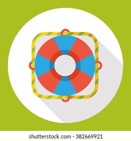 swimming lifebuoy flat icon