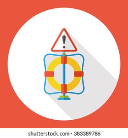 swimming lifebuoy flat icon