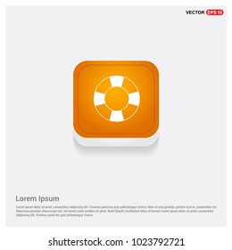 Swimming Lifebuoy Icon Orange Abstract Web Button