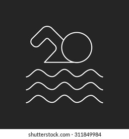swimming line icon