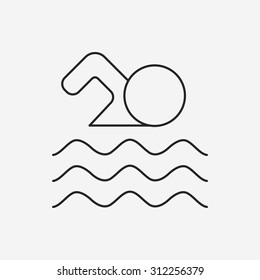 swimming line icon