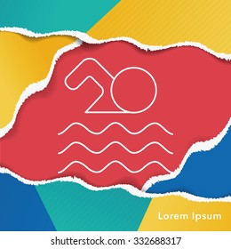 swimming line icon