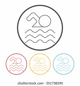 swimming line icon