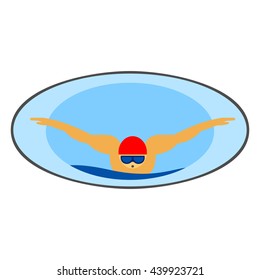 Swimming Line Icon