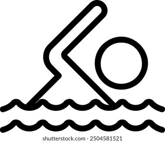 swimming line icon illustration vector