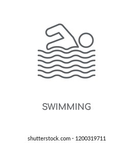 Swimming linear icon. Swimming concept stroke symbol design. Thin graphic elements vector illustration, outline pattern on a white background, eps 10.