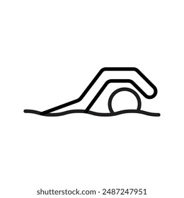 swimming linear logo mark in black and white