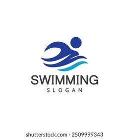 Swimming logo abstract people swim logo template