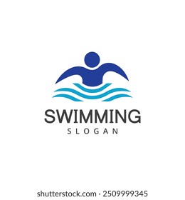 Swimming logo abstract people swim logo template