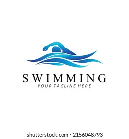 Swimming Logo Design Athletics Competition Icon Stock Vector (Royalty ...