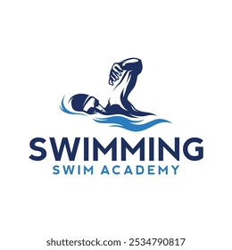 Design de logotipo de natação. Vetor de inspiração Swim AthleteLogo