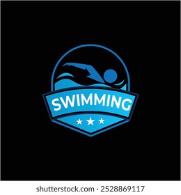 Plantilla de diseño de logotipo de natación, logotipo de natación