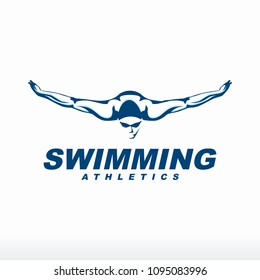 Swimming logo designs vector, Creative Swimmer logo Vector