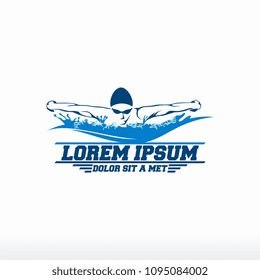 Swimming logo designs vector, Creative Swimmer logo Vector