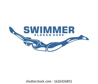 Swimming logo designs vector, Creative Swimmer logo Vector