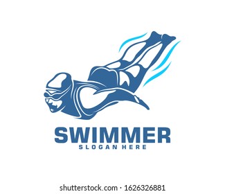 Swimming logo designs vector, Creative Swimmer logo Vector