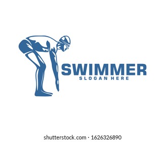 Swimming logo designs vector, Creative Swimmer logo Vector