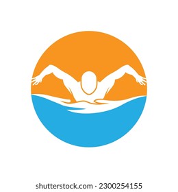 Swimming logo designs vector, Creative Swimmer logo Vector