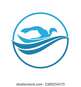 Swimming logo designs vector, Creative Swimmer logo Vector