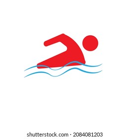 Schwimmlogos oder flache Schwimmgrafik