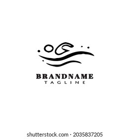 swimming logo icon design template modern vector illustration