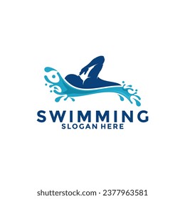 swimming logo icon vector, Swim logo design template