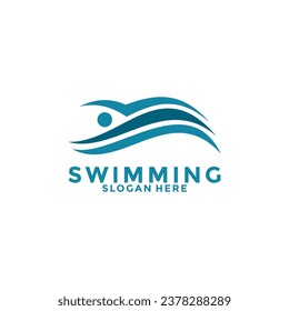 swimming logo icon vector, Swim logo design template